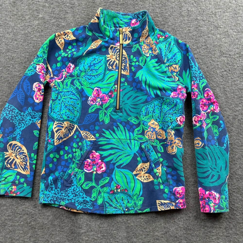 Lilly Pulitzer Life Of The Party Little Skipper Popover 1/4 Zip‎ Girls M (6-7) - Picture 3 of 10